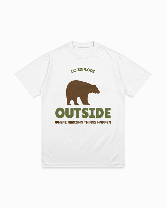 Go explore outside where amazing things happen T-shirt